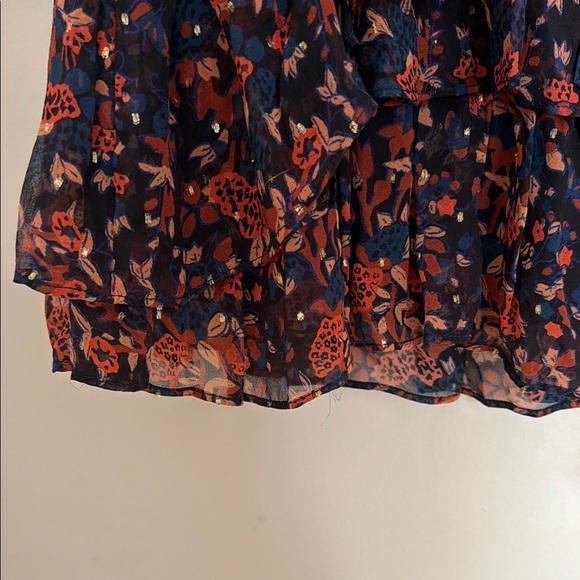 Ulla Johnson Floral Long Sleeve Dress - Navy and Red - Picture 4 of 8